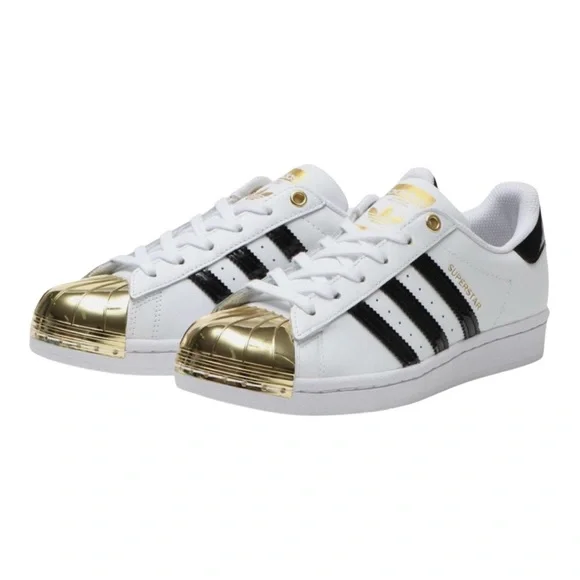 adidas | Shoes | Adidas Womens Superstar White And Gold Sneakers Gold Metal  Toe | Poshmark